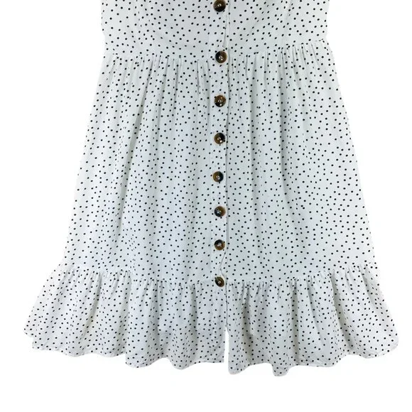 polka dot print dress smocked back with buttons and adjustable straps szL Japna - Picture 7 of 13